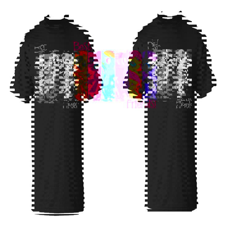 Best Friend レトロレインボーダッシュフラッターシャイレアリティ Tシャツ