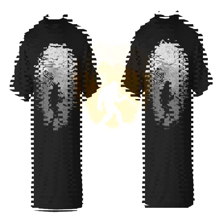 Bigfoot Disc Golf Player Sasquatch Disc Golfing Sports T-Shirt