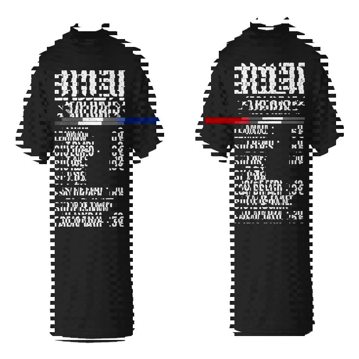 Bricoleur Tarif Horaire Bricolage Bricole Homme Drôle T-Shirt