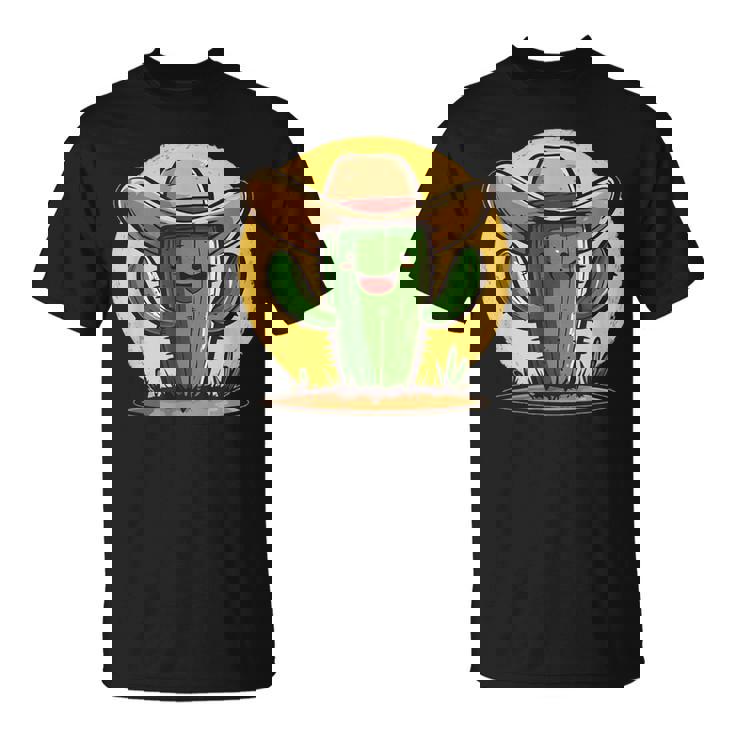 Cactus Cool Avec Chapeau De Cowboy Brille Dans Les Tenues T-Shirt