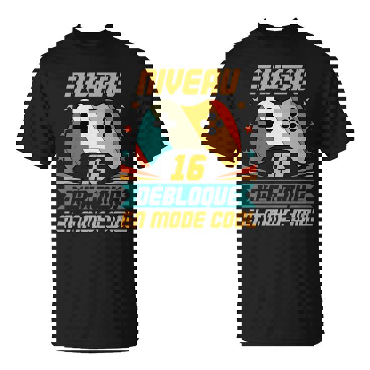 Cadeau Anniversaire Garçon 16 Ans Ado Gamer Humour Manche Longue T-Shirt