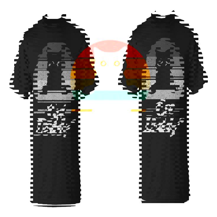 Cat Daddy Retro Compleanno & Festa Del Papà Gatto Papà Uomo Maglietta