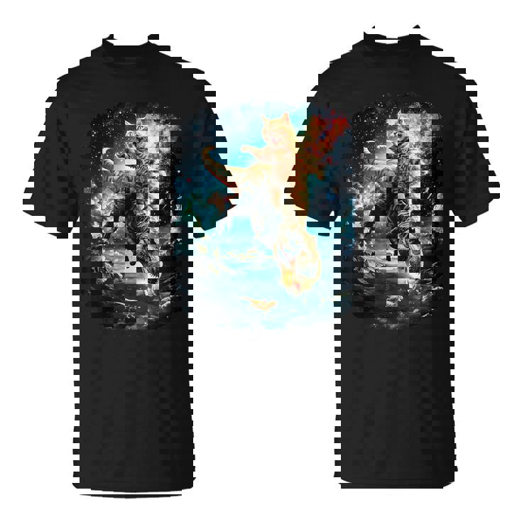 Chat De L'espace À Chevalur Le DinosaureRex T-Shirt