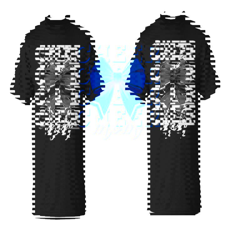 Cheer Mom Blue Bow Cheerleader Competition Game Day T-Shirt Cheer Mom Blue Bow Cheerleader Competition Game Day T-Shirt