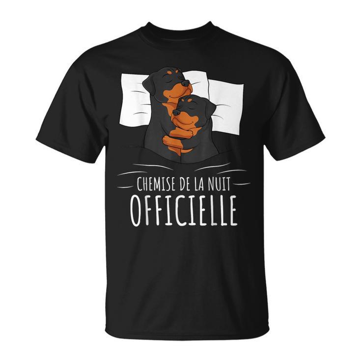 Chemise De La Nuit Officielle Rottweiler Chien Pyjama T-Shirt