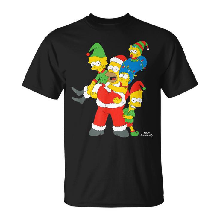 Costumes De Noël Et De Lutin Pour La Famille Desimpsons T-Shirt