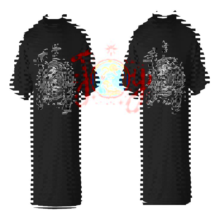 Crèche De Noël Chrétienne Joie Jésus Crèche De Noël Foi Famille T-Shirt