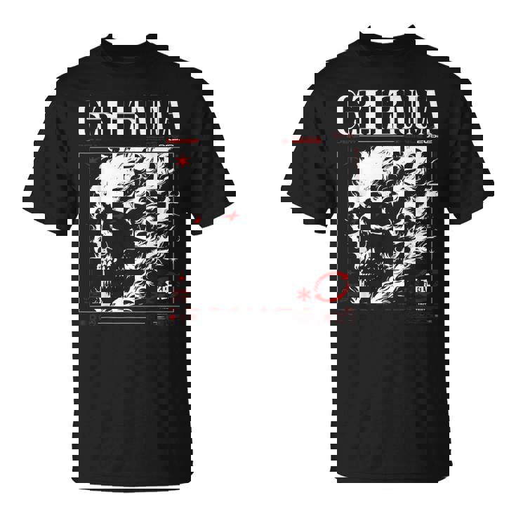 Dark Gothic Black And Red Skull Emo Y2k Grunge Streetwear T-Shirt