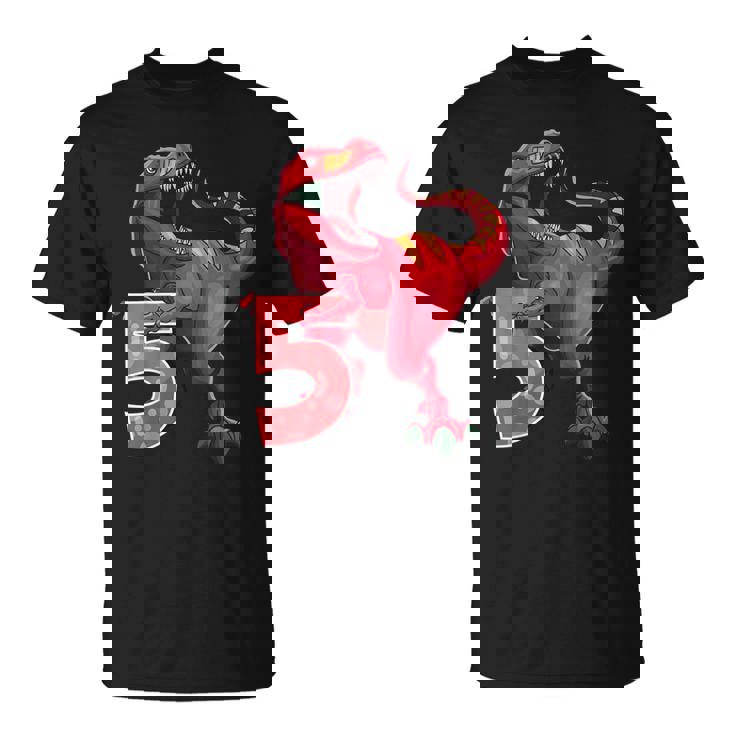 De 5º Cumpleaños DinoRex 5 Años Dinosaurio Camiseta unisex