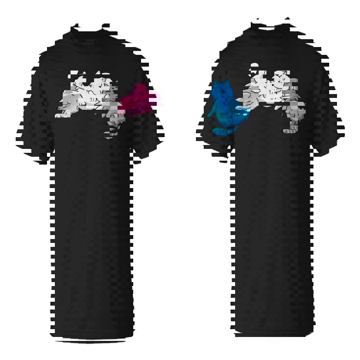 Des Chats Transgenres Endormis Aux Couleurs Transgenres Manche Longue T-Shirt