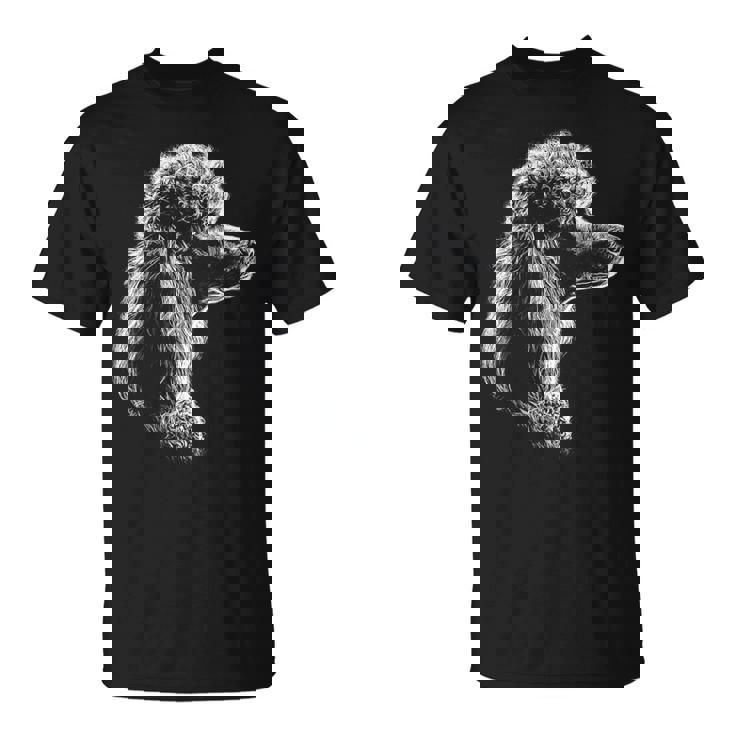 Diseño De Dibujo De Perro Caniche Ilustración Camiseta unisex