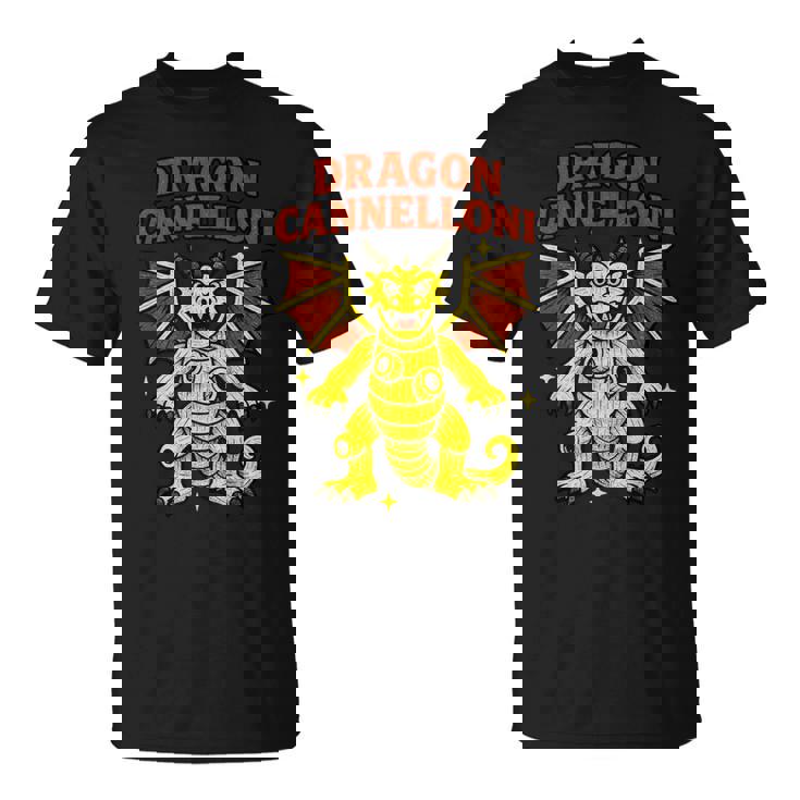 Dragon Cannelloni 面白いイタリアンブレインロットパスタスラングミーム Tシャツ