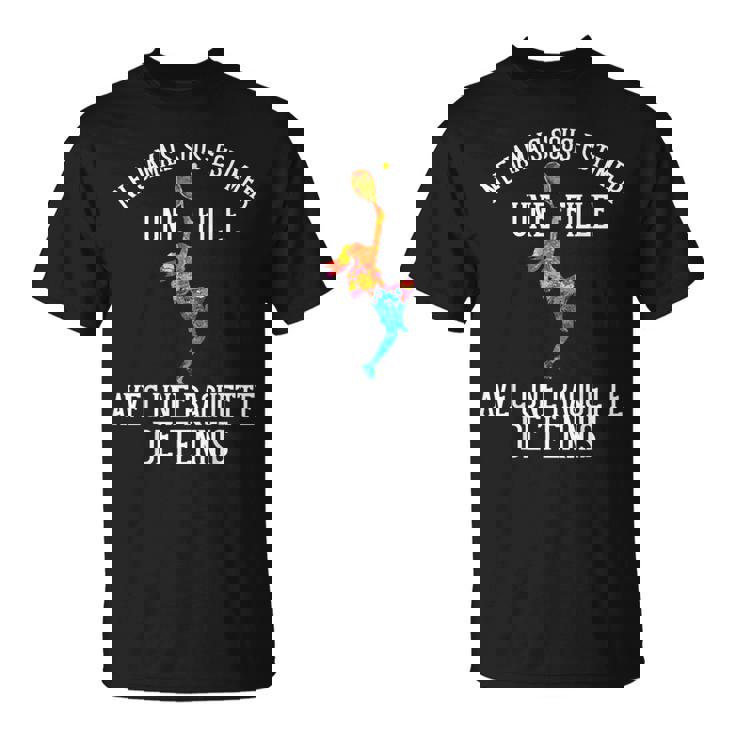 Drôle Fille Avec Une Raquette De Tennis Joueur De Tennis T-Shirt