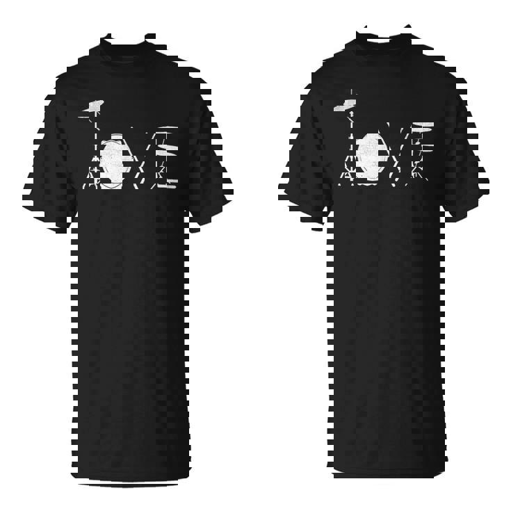 Drummer Love グラフィックドラムセット ドラミングミュージシャン ロックバンド Tシャツ
