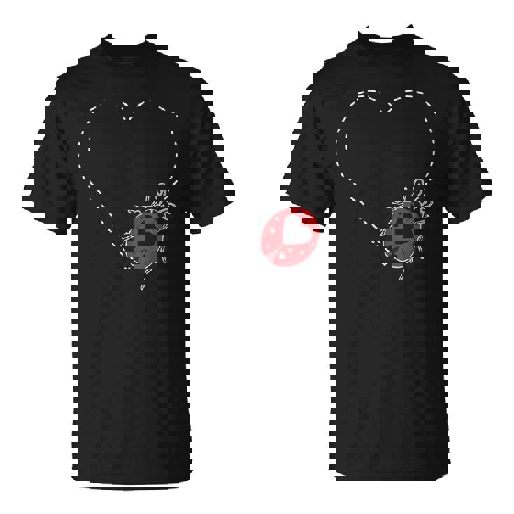 Escarabajos Corazón De Mariquita Insectos Cuello Camiseta unisex