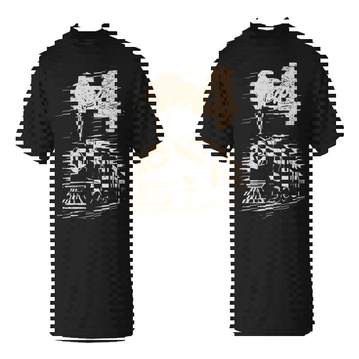 Vintage 4Th Train Birthday Boy Girl 4 Year Old T-Shirt