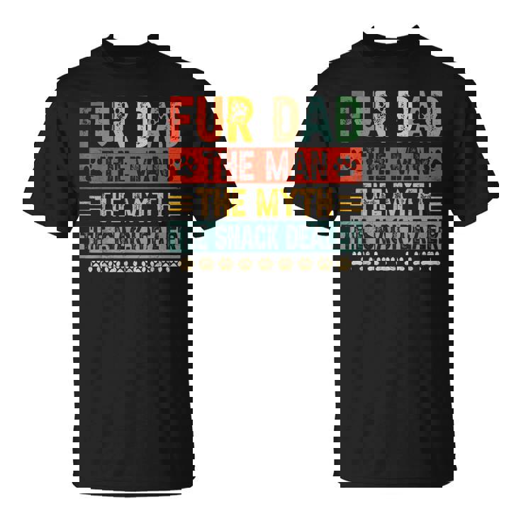 Fur Dad Man Mythnack Dealer Paw Cat Dog Festa Del Papà Maglietta