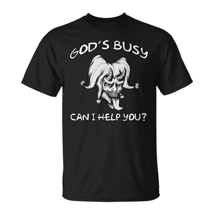 God's Busy Can I Help You Idée Cadeau Amusante T-Shirt