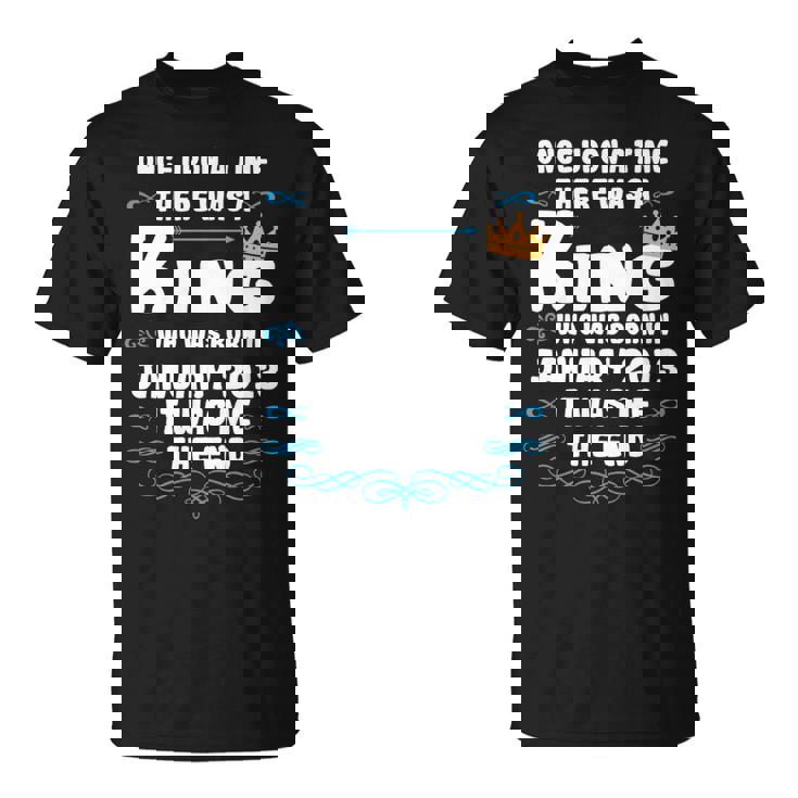 Había Unaez Un Rey Cumpleaños De Enero De 2013 Manga Larga Camiseta unisex