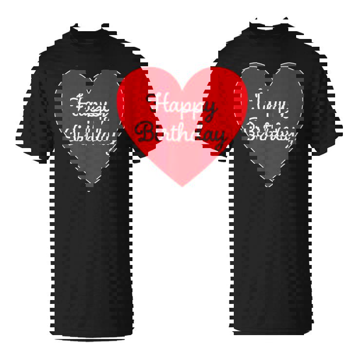 Happy Birthday ハッピーバースデー（お誕生日）ビッグハート サプライズイベント かわいい文字 デザイン Tシャツ