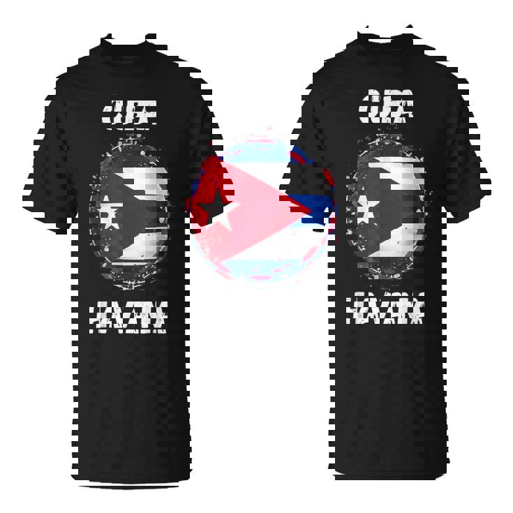 Havana Cuba -Ouvenirs De Drapeau Cubain Rétrointage T-Shirt