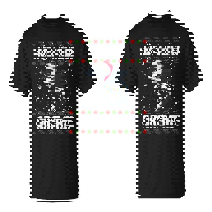 Have A Killer Whale クリスマス サンタ アグリークリスマス シャチ ファニー Tシャツ