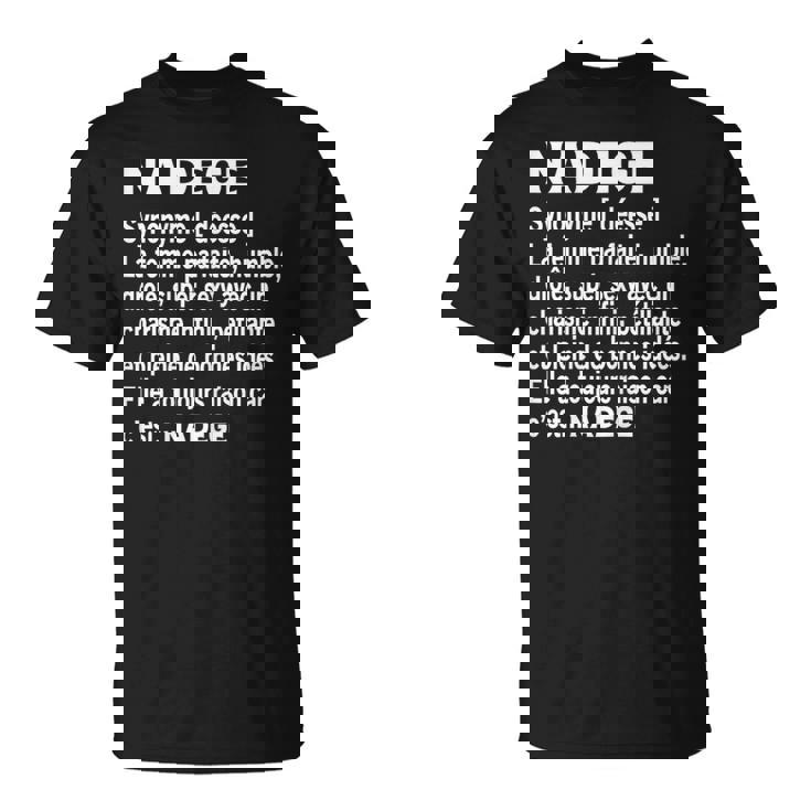 Humour Cadeau Personnalisé Prénom Nadege Définition T-Shirt