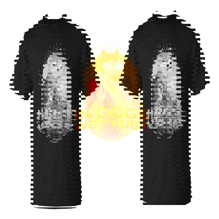 In Doge We Trust Doge Dogecoin 柴犬 Tシャツ