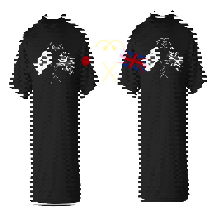 Japanese Flag British Flag 英国遺産 イングリッシュルーツ 日本の国旗 イギリスの国旗 Tシャツ