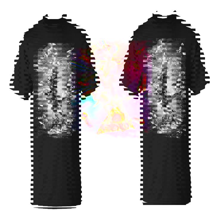 Láser Ojos Espaciales Llamaobre Perezoso Dinosaurio Camiseta unisex