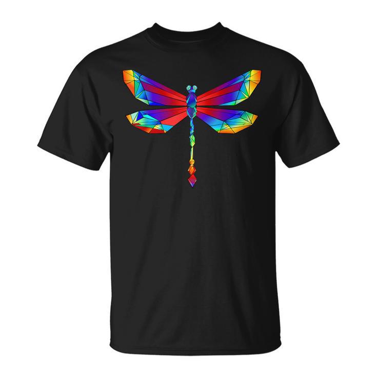 Libélula Multicolor De Polygon I Geometría I Libélula I Camiseta unisex