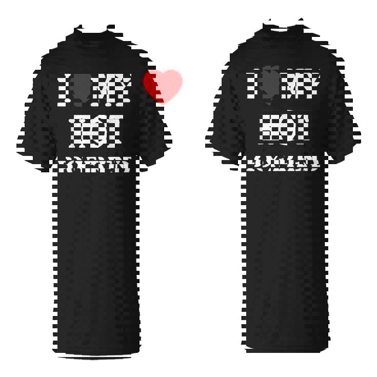 I Love My Hot Boyfriend シャツ マッチング I Heart My Boyfriend Tシャツ
