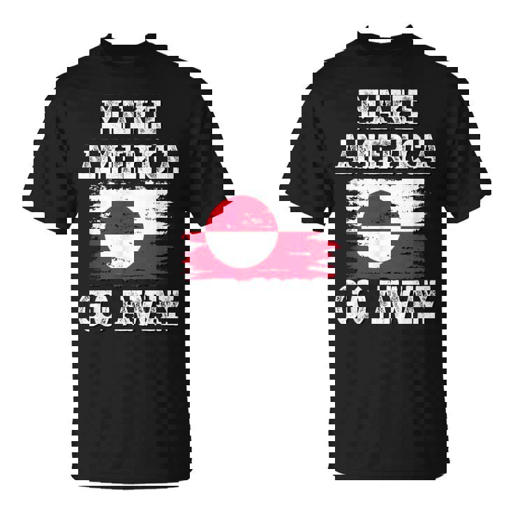 Make America Go Away グリーンランド国旗 アンティーク調 Tシャツ