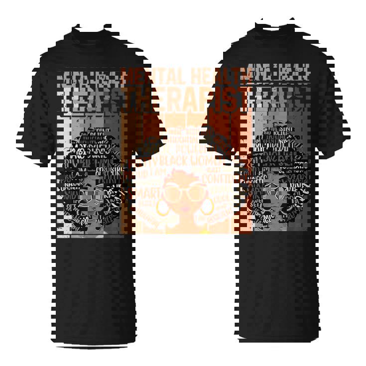 Mental Health Therapist Afro Black History Month T-Shirt