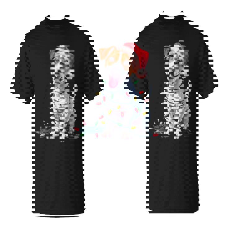 Mignon Chien Jack Russell Lumières De Noël Noël Amoureux Des Manche Longue T-Shirt