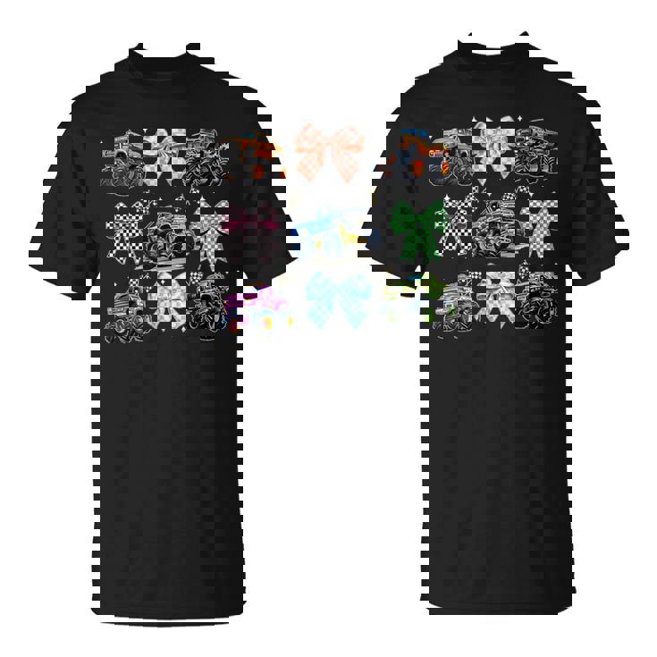 Monster Truck 4 Wheeler Offroad Girl Coquette Bow Pink Mom T-Shirt