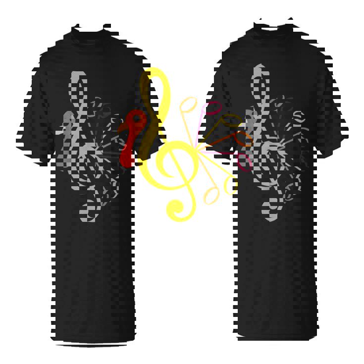 Music Note Symbol Turkey Teacher Fall Thanksgiving Autumn T-Shirt