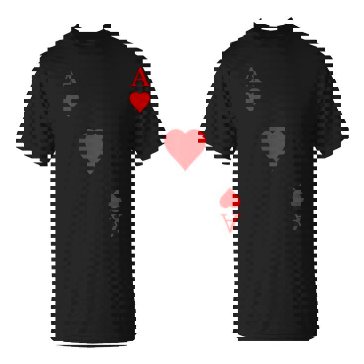 Naipes As De Corazones Carnaval Disfraz Póker Camiseta unisex