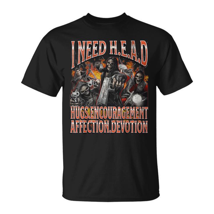 I Need Hugs Hard Skeleton Meme Bootleg Graphic T-Shirt