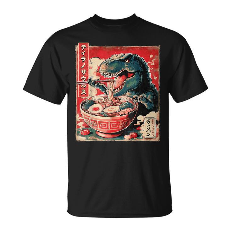 Nouilles Japonaisesintage T-Rex Dinosaure Ramen T-Shirt
