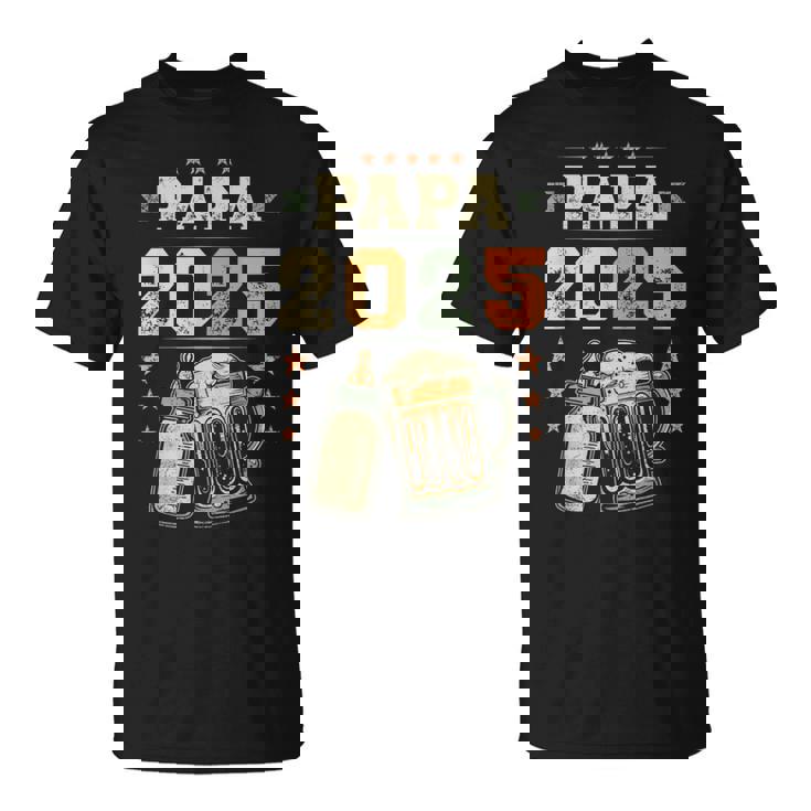 Papa 2025 Padre Primerizo Papá Joven Papá Primerizo Camiseta unisex