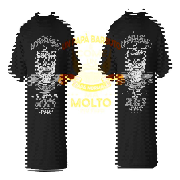 Papà Barbuto Umorismo Regalo Festa Del Papà Barba Padre Maglietta