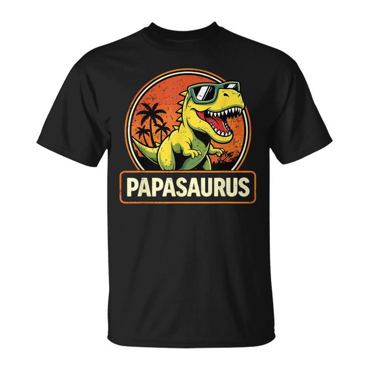 Papasaurus Divertente Papà Dinosauro Maglietta