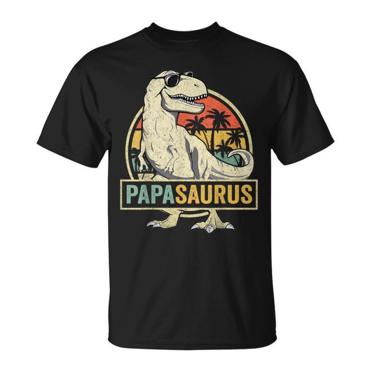 Papasaurus Rex Padre Dinosauro Famiglia Dino Papaaurus Maglietta