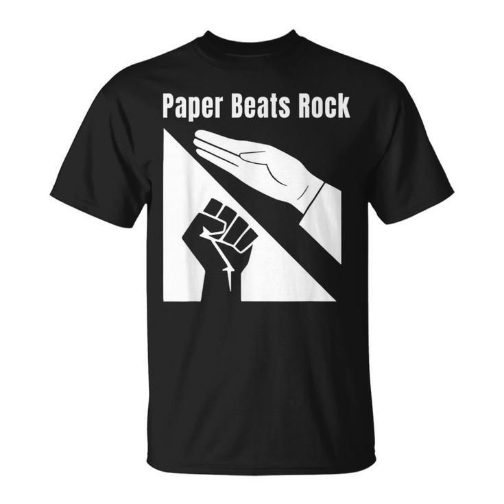 Paper Beats Rock T-Shirt | Mazezy