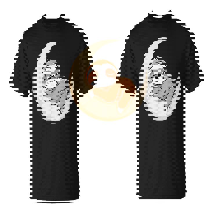 Perezoso Dormido En La Luna – Ilustración Camiseta unisex