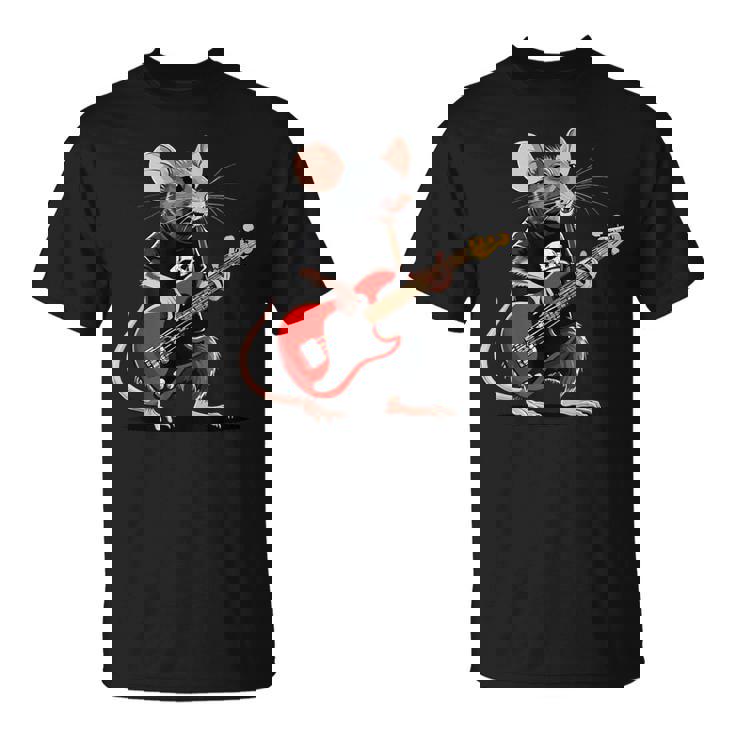 Rata Tocando Guitarra Eléctrica Guitarrista Rata Camiseta unisex
