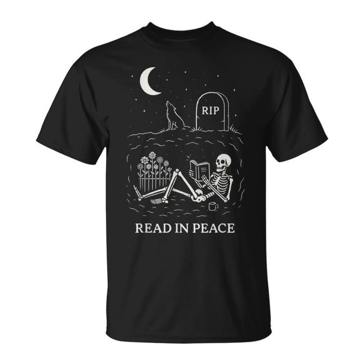 Read In Peace – Motifquelette Amusant Pour Les Amateurs De Livres T-Shirt