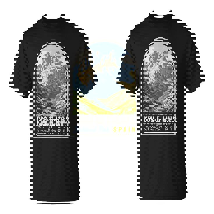 Recuerdo Deiaje Retro Del Parque Nacional De Los Picos De Europa Camiseta unisex