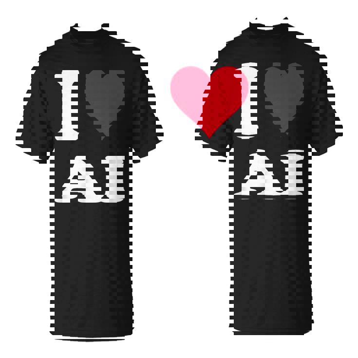 Red Heart I Love Ai Tシャツ